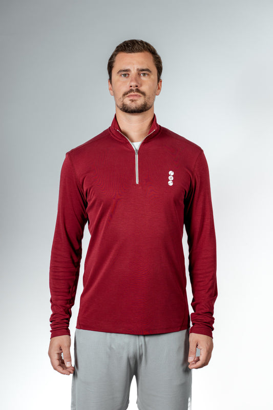 NBS - FLEX I Quarter Zip Maroon Red